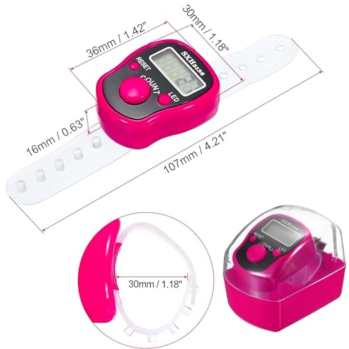 Image of 6-Pack Digital Tally Finger Counter with Led, Colorful Tasbeeh Tasbih 5-Digits Counter Clickers with Led Light, Carry Ring, Individual Hard Case for Muslims Pray Knitting Track Golf Lap