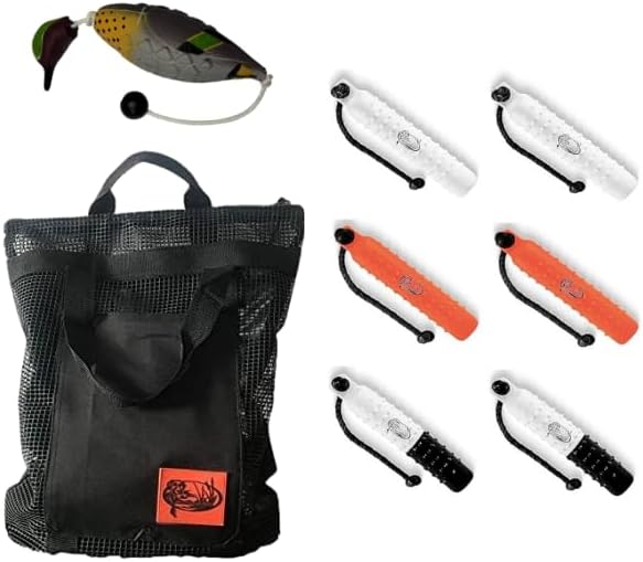 Dog Training Kit - Ultimate Greenwinged Teal Training Dummy + (6 Pack) 2" Tri-Color Plastic Bumpers + Mesh Bumper Bag