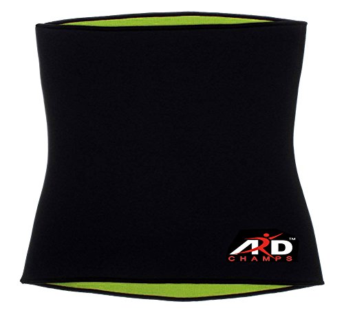 ARD Champs Hot Thermo Sweat Neoprene Shapers Slimming Belt Waist Cincher Girdle for Weight Loss Women & Men (S) Black