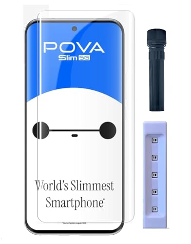 Image of MACLEN Ultra Premium HD Adavnced Glue UV Curved Tempered Glass for Tecno Pova Slim 5G | With HD clearity full curved edge protection and Installation Kit