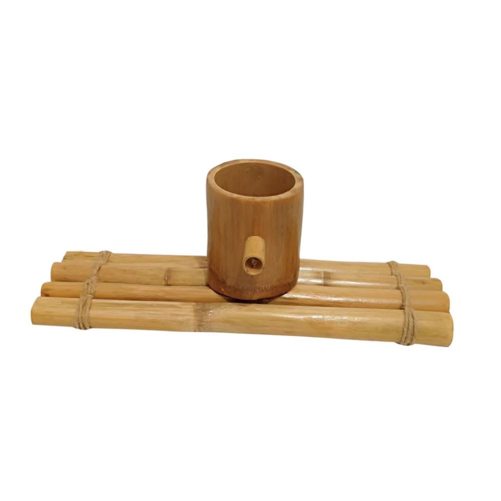 Fontana d'Acqua in bambù con Pompa, Fontana d'Acqua Feng Shui in bambù, Caratteristica Decorativa per Giardino Giapponese All'Aperto, Fatta A Mano, 60 Cm(50CM)