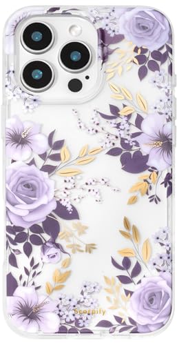 Coque iPhone 16 Pro Max antichoc fine et transparente fleurie pour fille