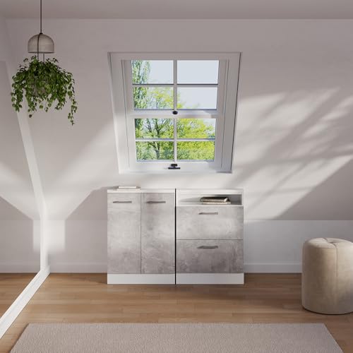 Vicco Set Di Mobili Sottotetto Cemento/Bianco Set Di 2 - 2