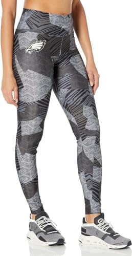 Zubaz NFL Philadelphia Eagles Tonal Black Patchwork Zebra Legging XL