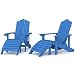 Produktbild vidaXL Adirondack-Gartenstühle 2 STK. mit Hockern HDPE Aquamarin