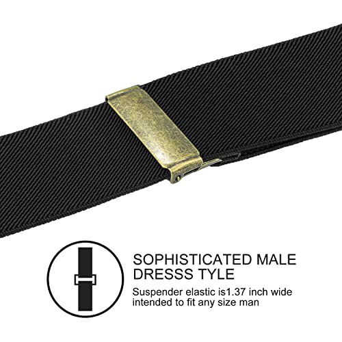 Image of Suspenders for Men, Adjustable Suspenders Gold Clip with Elastic Straps Y-Back Construction Heavy Duty for Work