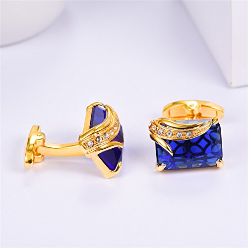 U7 Crystal Fancy Stone Cuff Links Set #TOP3