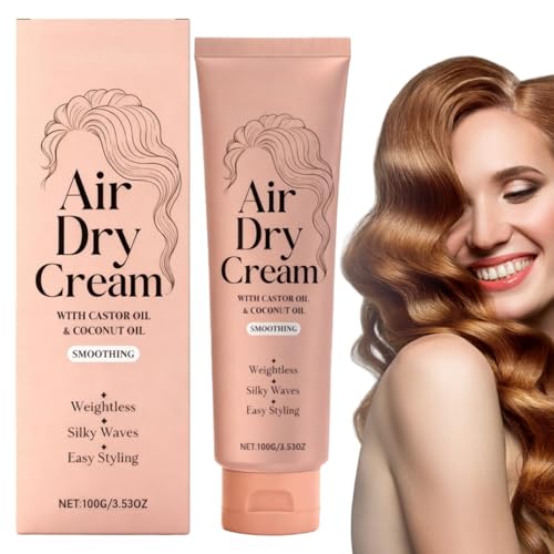 Air Dry Cream,Smoothing Air Dry Cream for Hair,Frizz Hair Control Care C/ream,Hai/r Styling Smoothing Blow D/ry Cr/eam,Weightless Styling C/ream for Ha/ir,Anti Frizz Moisturiser for All Ha/ir Types