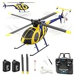 rcxperts RC ERA C184 MD500 RC Helicopter, 2.4G 4CH Single-Propeller RC Helicopter with 6-Axis Gyro & One-Key Takeoff/Landing & Optical Flow Positioning for Adults & Beginners - 2 Battery