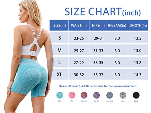 Normov Seamless Workout Shorts Women,High Waist Spandex Gym Shorts,Tummy Control Yoga Shorts(A,Black,S) #TOP4