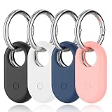 [Confezione da 4] Compatibile con Samsung Smart tag 2 custodia, in silicone con portachiavi Samsung Galaxy SmartTag2 a corpo intero, antiurto, antigraffio per zaini, chiavi dell'auto, bagagli, oggetti