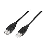 Nanocable 10.01.0203-BK - USB 2.0 przedłużacz, typ A/M-A/H, męski-żeński, czarny, 1,8 m