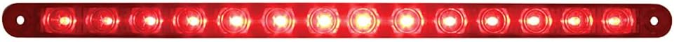 United Pacific 14 LED 12" Stop, Turn & Tail Light Bar Only - Red LED/Red Lens, 38947