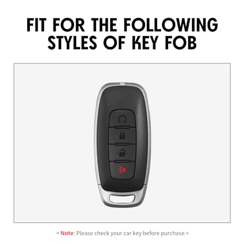 WORCAS 2 Pcs Key Fob Case Carbon Fiber Pattern Silicone Cover Compatible with Nissan Rogue Altima Maxima Muran Pathfinder Sentra Armada Titan Frontie Frontier Versa 4 Button Keyless Entry Remote by WORCAS - Image 2