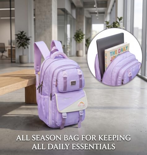 Image of ADSON kawaii Girls Travel School Bag|Backpack Of Large Capacity Aesthetic Stylish Girls Korean Laptop Bag Rucksack for School |College Bags Cute Bookbag for Teens Water Resistance 18 Inches