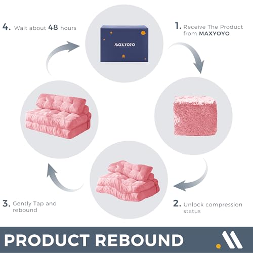 image for MAXYOYO Folding Sofa Bed, Convertible Sleeper Chair with Pillow Foldab