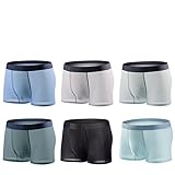 83 % nylon, 17 % élasthanne HIJAN sous-vêtement for Homme Couleur Unie Douce No Fly Mid Rise Covered Waistband (Color : 6 Pack-Mixed Color, Size : 3XL)