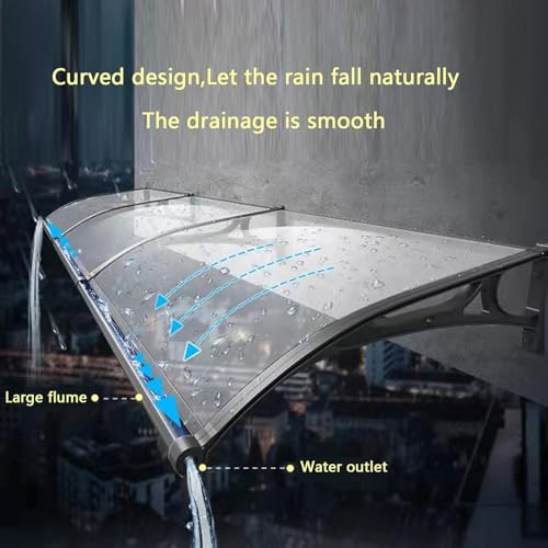 Marquise en polycarbonate transparent avec structure noire design - 3