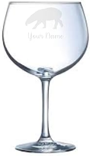 Personalised Tapir Engraved Balloon Gin Glass, Tapir Gift, Gift for Women, Gift for Men