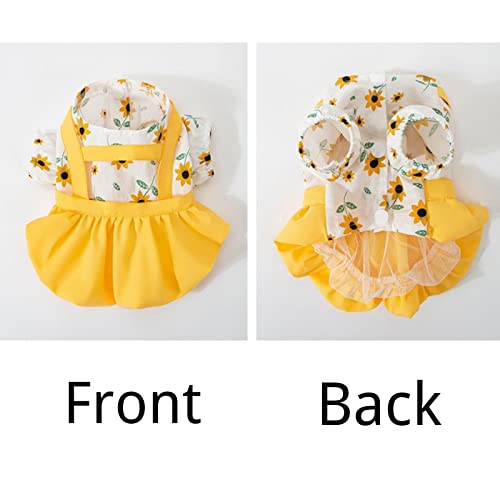 Sunflower Dog Dress Flower Dog Dresses Puppy Dog Skirt Pet Dress Girl Cat Apparel #TOP3