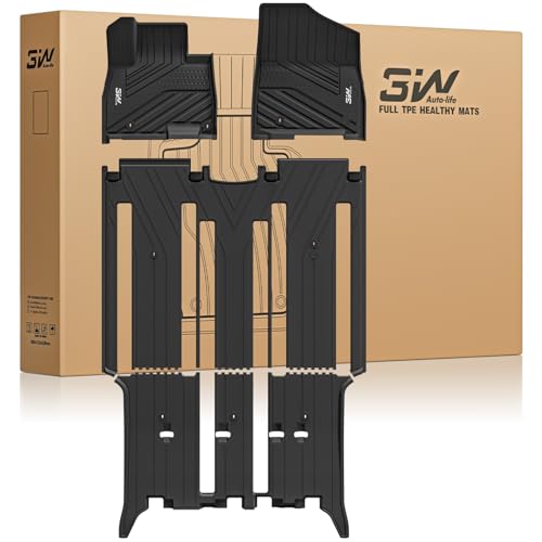 3W Kia Telluride Cargo Liner & Back Seat Cover for Kia Telluride 2020-2024 2025 (Not for Hybird), TPE All Weather Cargo Mat for Telluride Anti-Slip Heavy Duty Accessories, Black 1.For Kia Te