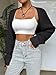 SPR&JOY Women’s Bolero Shrug Sweaters Open Front Long Sleeve Knitted Cropped Tops Casual Fashion Cardigans Black