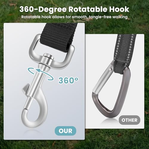PETTOM Kurzführer Hund mit Griff Strapazierfähigem Nylongewebe Kurze Hundeleine für Hundetraining Geeignet (M: 2.5 x 32 cm, Schwarz)