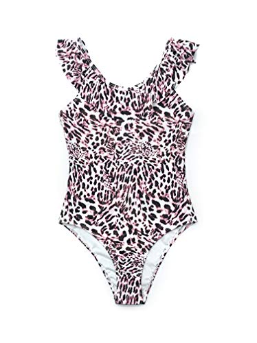SHEKINI Girls Scoop Neck Bathing Suits Ruffle One Piece Swimsuits Cute Beach Sport Swimwear