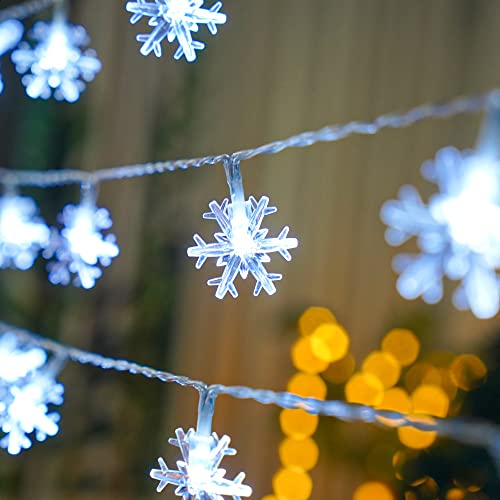 Byncceh Christmas Snowflake String Lights-9.8Ft 20Led Christmas String Lights, 3Aa/Usb Power Supply, Christmas Fairy Lights Are Suitable For Indoor And Outdoor Christmas Party Decorations White Light #TOP6
