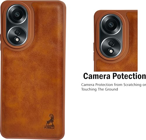 Image of AIBEX Shield Back Cover Case Compatible with Oppo A38 4G / Oppo A18 4G Back Cover | Flexible Vegan Leather | Full Camera Protection | Raised Edges | Super Soft-Touch | Bumper Case