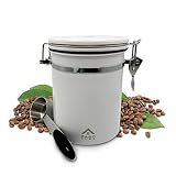 CASO HOME Coffee Canister, Airtight Stainless Steel Kitchen Food Storage Container with Date Tracker
