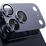 WSKEN iPhone 17 Pro用カメラレンズプロテクター - マットメタルプレート ミリタリーグレード 飛散防止 9H 強化ガラス スクリーンカバーアクセサリー 指紋防止 傷防止 ケースフレンドリー ディープブルー