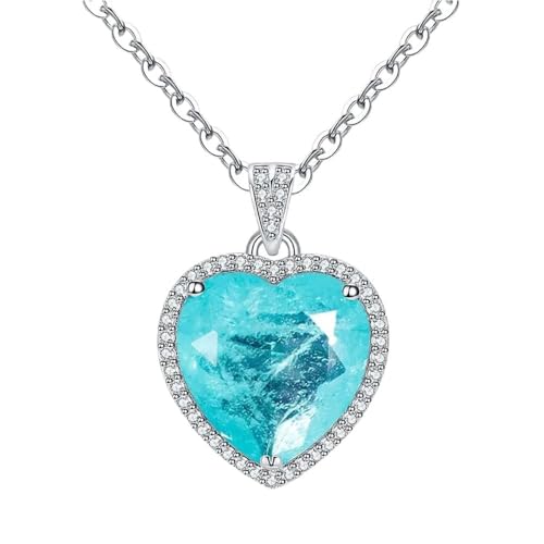 Collier tourmaline paraiba cœur, le cadeau d'anniversaire idéal pour elle