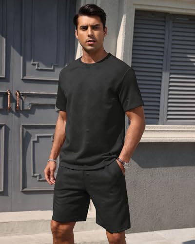 Aiyino Men’s 2-Piece T-Shirt & Shorts Set – Casual Track Suit for Summer — view 3