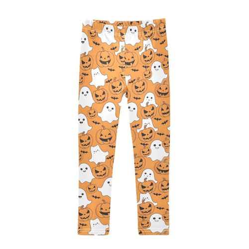 Girls' Athletic Leggings Ankle Length Yoga Dance Pants Kids Teen 4T Pumpkin Ghost
