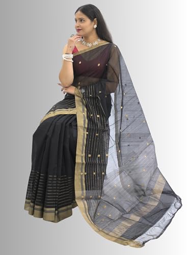 SWARN SUTRA black chanderi silk saree – image 4