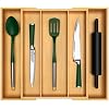 ROYAL CRAFT WOOD Luxury Bamboo Kitchen Drawer Organizer - Expandable Utensil Organizer for Drawer - Multi-Use Drawer Organizer Set