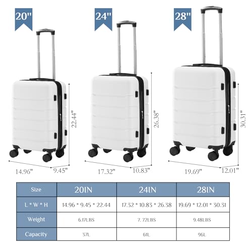 NEWBULIG 24-Inch Checked Luggage