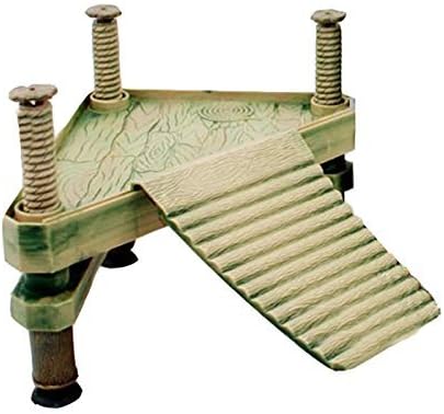 G Ganen Decorative Turtle Pier Floating Basking Platform with Ramp Ladder