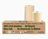 Purafide Premium-Quality, All-Natural Bamboo Combo Sample Box, Tree-Free, Chem-Free. Toilet paper, 3