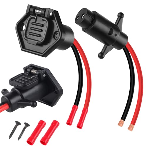 Faiwaycle Trolling Motor Plug Socket Set 12-24V 8Gauge 2 Wire Compatible with Minn Kota Marine Boat Kayak Waterproof Male & Female Connector Trolling Motor Plug and Receptacle.