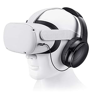 VR Gaming Headphones for Oculus Quest 2 Headset Increase VR Immersion, Custom Length Cable, Optimized Gaming Audio Driver, Memory Protein Ear Pads Noise Isolating and Other Accessories