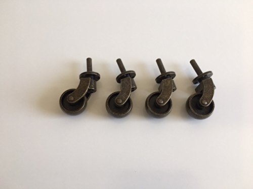 Solid Brass Stem and Plate Caster (Set of 4)