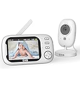 GHB Babymonitor, babyfoon, camera, 3,2 inch lcd-scherm, 2,4 GHz, met Fonciton VOX temperatuursensor, bidirectionele communicatie, nachtzicht, model 2021