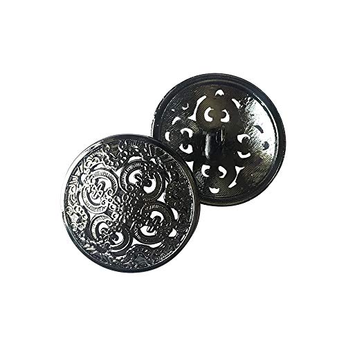 10 Pcs 1 Inch Metal Jacket Button,Blazer Button Set,Hollow Metal Sewing Button - 25Mm Antique Vintage Beautiful Suits Button Set For Blazer, Suits, Coat, Uniform, Jacket, Black, Q2022 #TOP19
