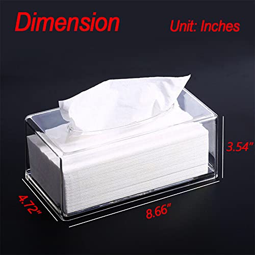 Square Clear Acrylic Tissue Box, Box Covers Rectangular, Bathroom Facial Napkin Box Holders, Table Clear Dryer Sheet Dispenser For Bathroom, Kitchen And Cars #TOP1