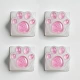 Cat Claw Keycaps Backlight Keycap Cute Resin Keycaps ESC Key Cap Replacement for Cherry MX Switch Mechanical Keyboard DIY Decoration (Pink x 4)