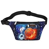 LEDAOU Pochete infantil, bolsa tiracolo para meninos, bolsa de cintura, mochila de quadril para meninos, bolsa de peito leve, Estrelas de futebol de rúgbi de basquete, one size