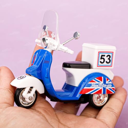 Image of Zest 4 Toyz Kids Scooter Toy for Kids | Die-Cast Miniature Bike Pull Back Toy for Toddlers | Toys for 3 Years & Above | Designer Mini Scooter for Boys & Girls - Blue