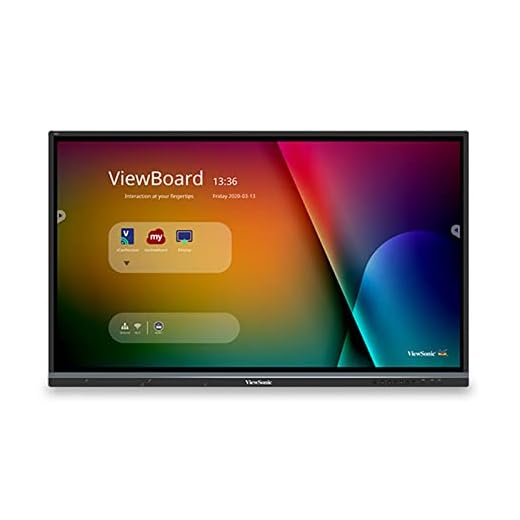 ViewSonic IFP7550 75" 2160p 4K Interactive Display, 20-Point Touch, VGA, Display-Port, HDMI